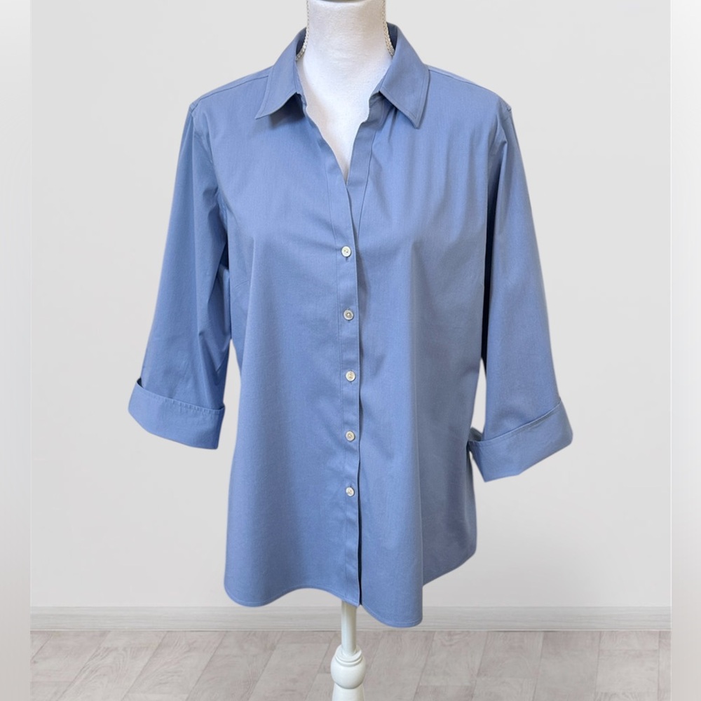 Foxcroft Collection Mary No Iron Stretch 3/4 Sleeve Shirt